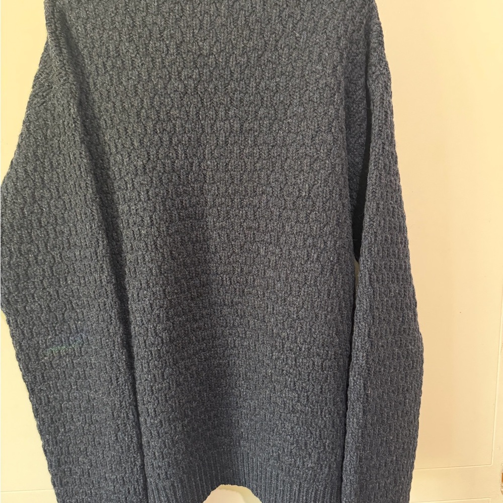 Marni Men's Navy Crewneck Sweater with Yellow Logo - Picture 6 of 10